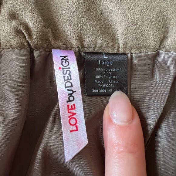 Button Down Vegan Suede Skirt - Picture 5 of 5